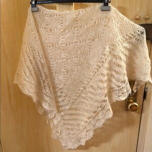 Chic Cream Women's Knit Poncho